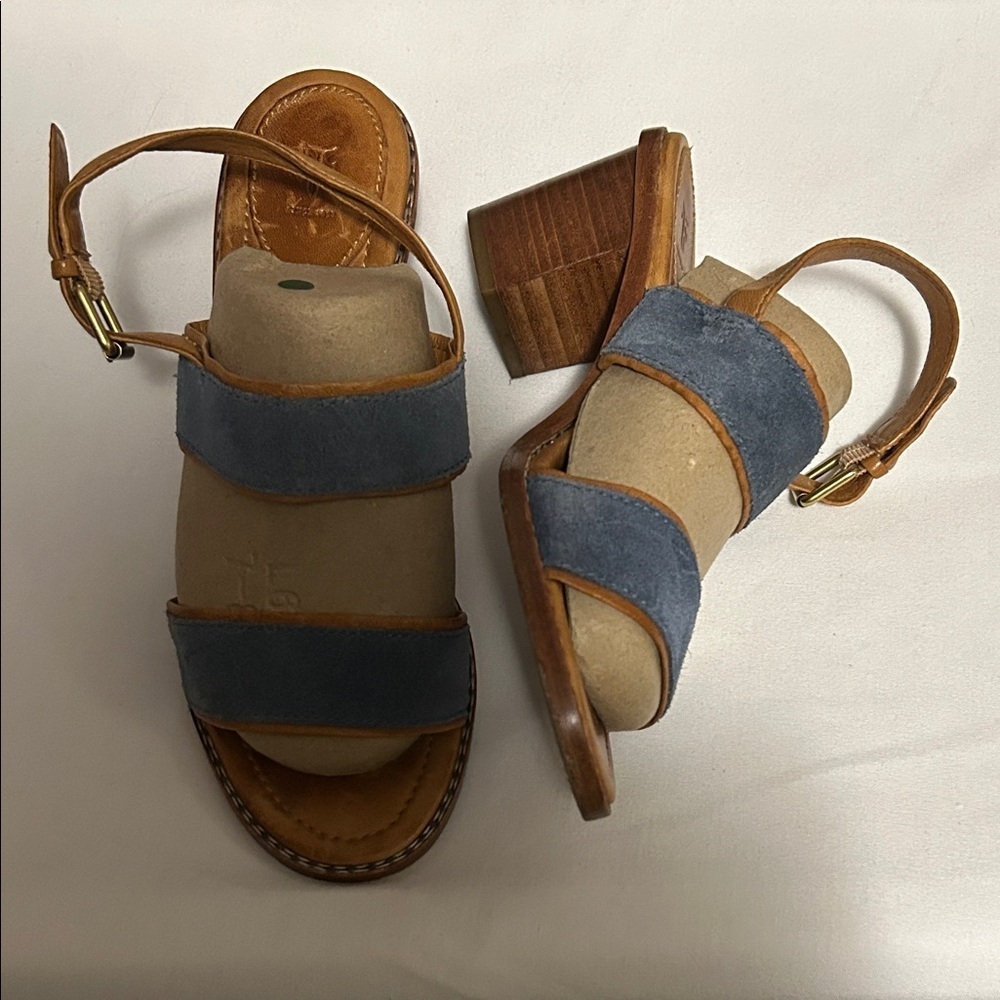 Frye Blue and Tan Women's Sandals